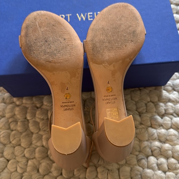 Stuart Weitzman Nearly Nude Smooth Calf Sandals - Picture 3 of 3
